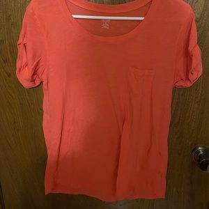 Peach short sleeve top